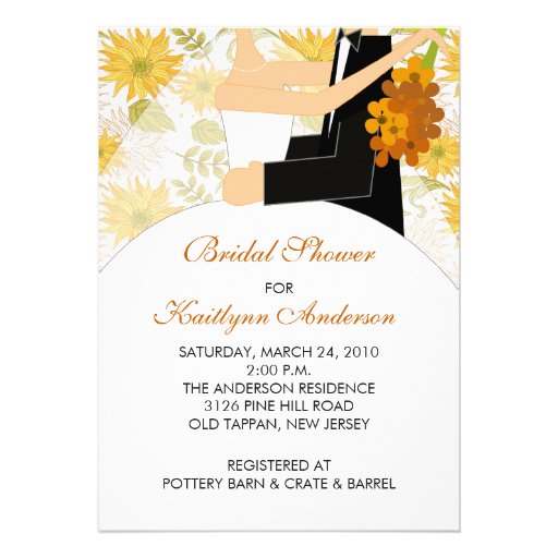 Fall Sunflower Bride Bridal Shower Invitation