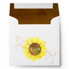 Fall Sunflower Wedding Invitation Square Envelopes