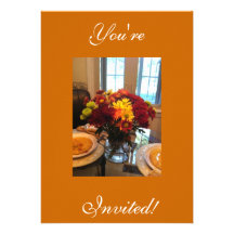 Fall table decoration on invite