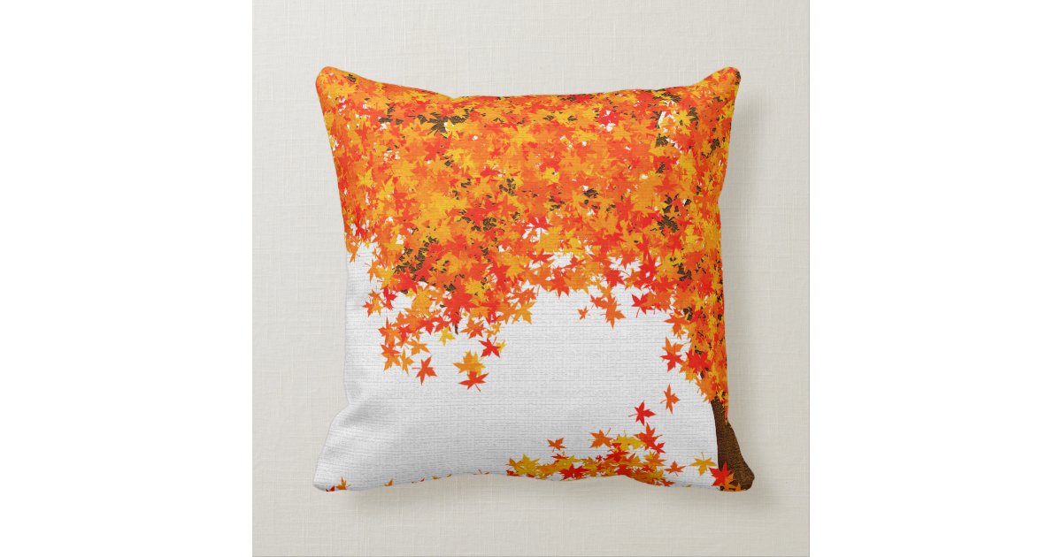 Fall Themed Throw Pillow Golden Autumn Home Decor Zazzle