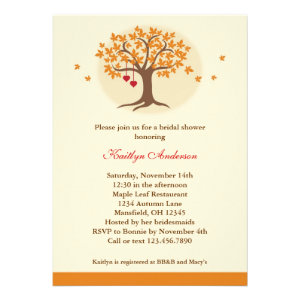 Fall Tree Bridal Shower Invitation