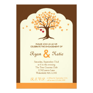 Fall Tree Engagement Party Invitation