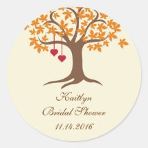 Fall Tree Favor Seal Sticker