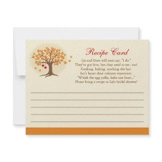 Fall Tree Recipe Card Invitation