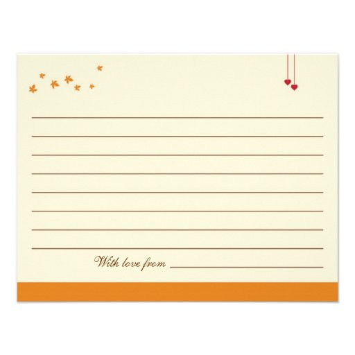 Fall Tree Recipe Card Invitation