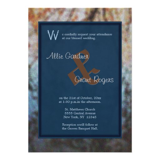 Fall Tree Reflections Wedding Invitations