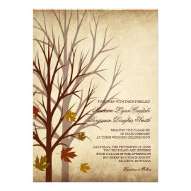 Fall Tree Silhouettes Autumn Wedding Invitations Custom Invite