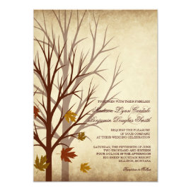 Fall Tree Silhouettes Autumn Wedding Invitations 4.5