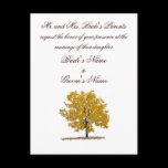 Fall tree Wedding Invitation postcard.