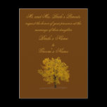 Fall tree Wedding Invitation postcard.