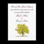 Fall tree Wedding Invitation postcard.