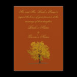 Fall tree Wedding Invitation postcard.