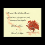 Fall tree Wedding Invitation postcard.