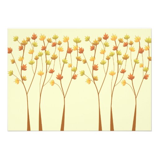 Fall Twig Tree 5x7 Wedding Invitation