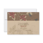 Fall Vines and  Birds Wedding Reply Card Custom Invite