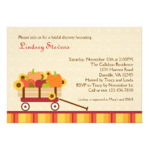 Fall Wagon Bridal Shower Invitation