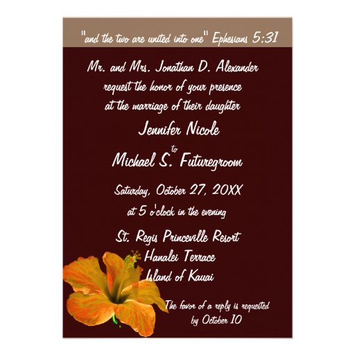 Fall Wedding Autumn Colors : Two Become One Personalized Invite