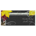 Fall Wedding Church Program - Red &amp; Yellow Swirl Customized Rack Card