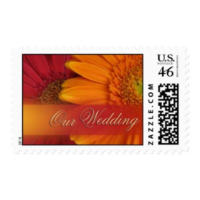 Fall Wedding Color Invite Postage