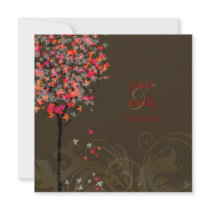 Fall wedding/diy background/red maple leaves invitations