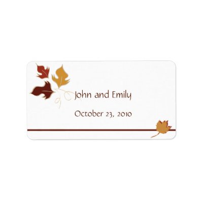 Fall Wedding Favor Labels Custom Address Label
