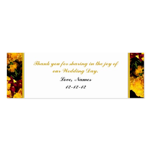 FALL WEDDING FAVOR TAG BUSINESS CARDS (back side)