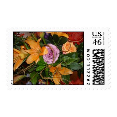 Fall Wedding Flowers Postage Stamp