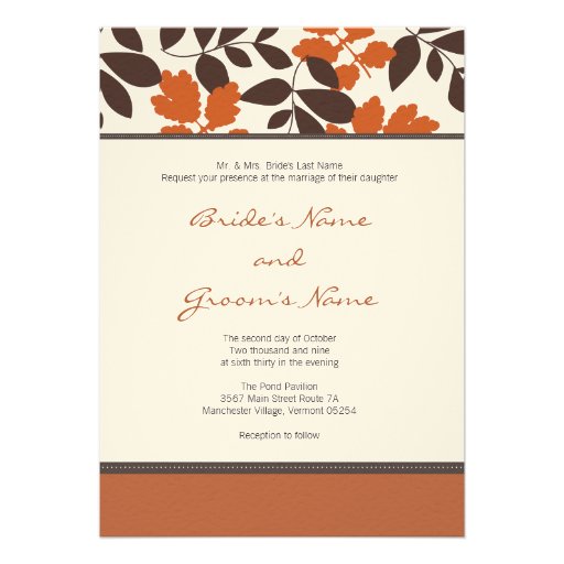 Fall Wedding Invitation