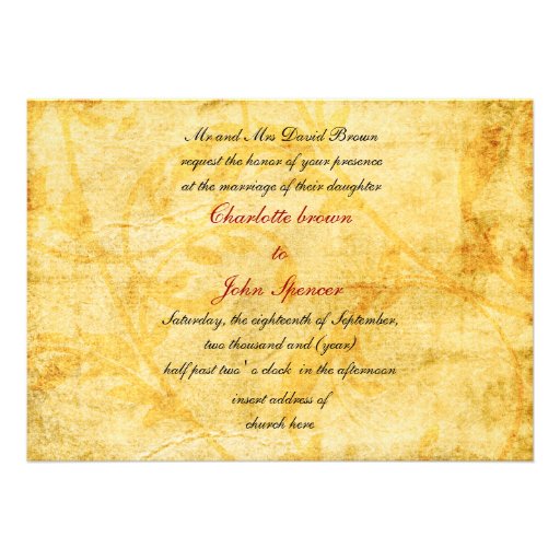 fall wedding Invitation cards