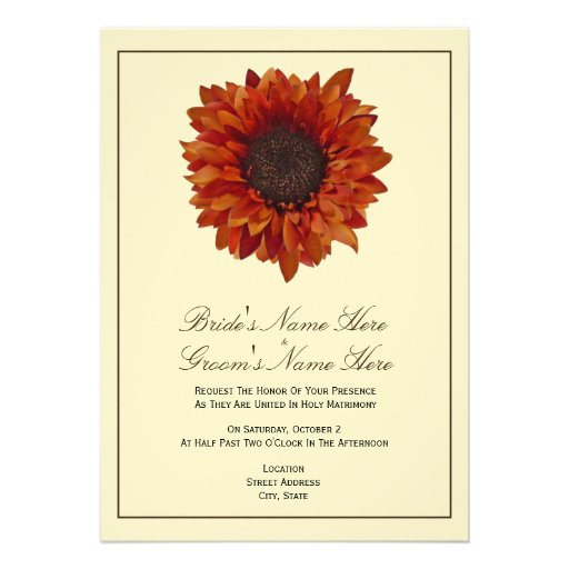 Fall Wedding Invitation - From Bride & Groom