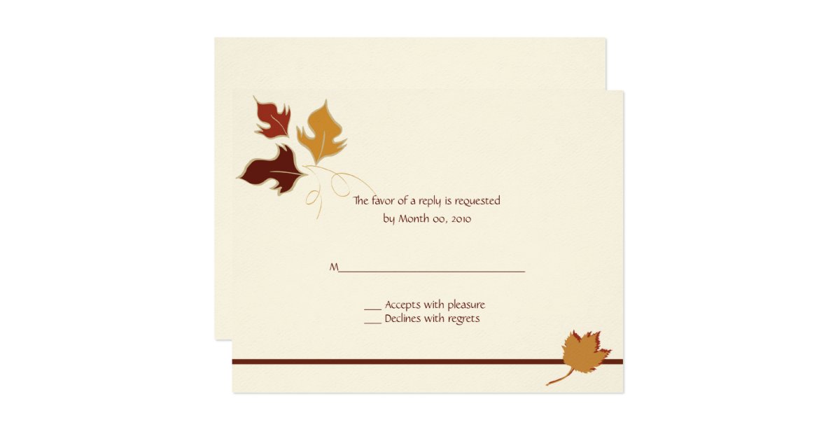 Fall Wedding Invitation RSVP Cards Zazzle