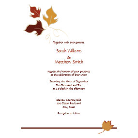 Fall Wedding Invitations invitation