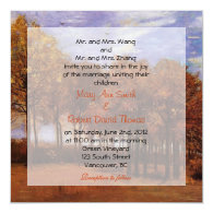 Fall wedding invitations. Autumn Landscape Personalized Announcement