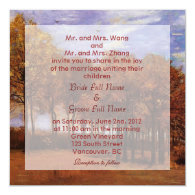 Fall wedding invitations. Autumn Landscape Custom Announcement