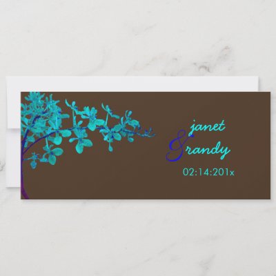 Fall wedding invitations blue orchid by custom stationery