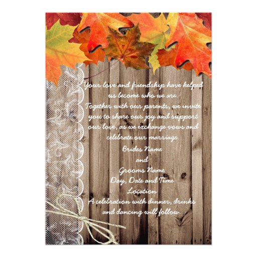 Fall Wedding Invite