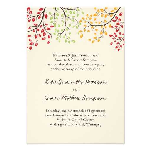 Fall Wedding Invites