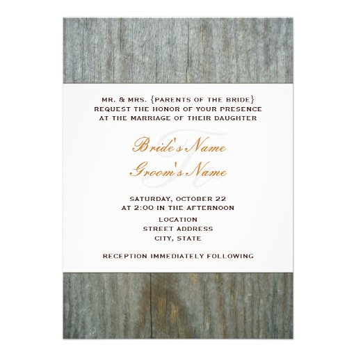 Fall Wedding Mason Jar Flowers & Barnwood Personalized Invitation