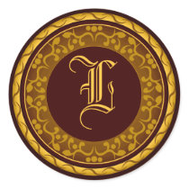 Fall Wedding Monogram Autumn Envelope Seal Sticker