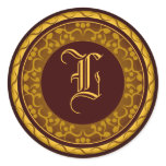 Fall Wedding Monogram Autumn Envelope Seal Sticker