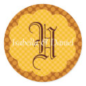 Fall Wedding Monogram Autumn Envelope Seal Sticker by MonogramGifts Fall Wedding Monogram Autumn Envelope Seal Sticker