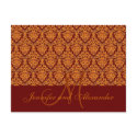 Fall Wedding Monogram & Names Announcement Card postcards by WeddingCentre Fall Wedding Monogram & Names Announcement Card postcards