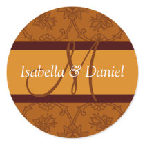 Fall Wedding  Monogram Seal Stickers