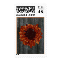 Fall Wedding - Orange Sunflower & Barnwood Stamps
