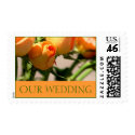 Fall Wedding Postage Orange Rose OUR WEDDING stamp