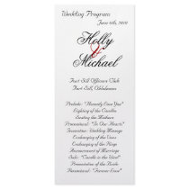 Fall wedding program chic classy colorful reds custom rack card