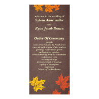 fall Wedding program Rack Card Design