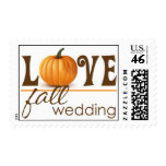 Fall Wedding Pumpkin Love Postage Stamp