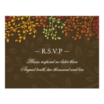 Fall Wedding Reply Cards Custom Invitation