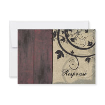 Fall Wedding Response RSVP Card Barn Board Personalized Invitations